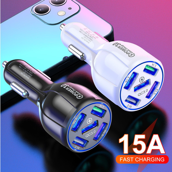 5432 Ports Usb 30w Car Charger Quick Charge 30 Car 7a Fast Charger For Iphone Xiaomi Samsung 2197