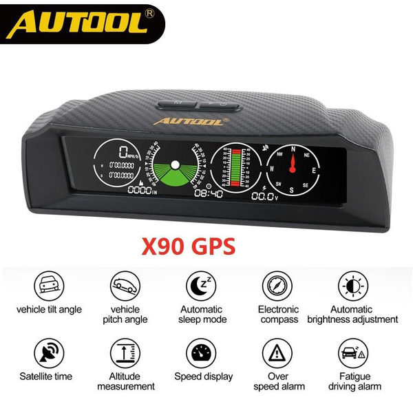 Autool Navigation AUTOOL X90 GPS/OBD2 Speed PMH KMH Slope Meter Inclinometer Car Compass ...