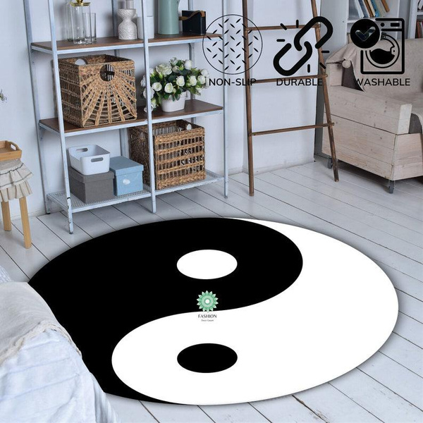 Tapis Rond Yin et Yang - Tapis Doux Symbole Yin-Yang, Yin-Yang Doux ...