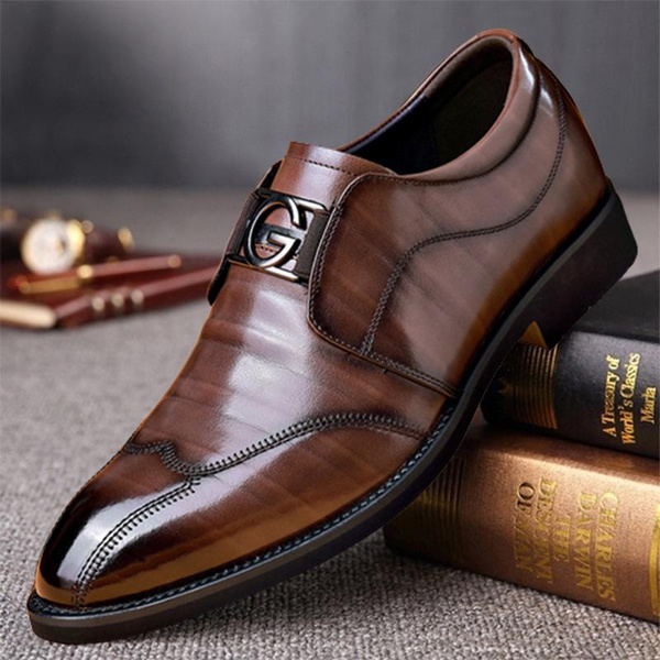 Men Microfiber Leather Business Formal Shoes Man Casual Shoes Wedding ...