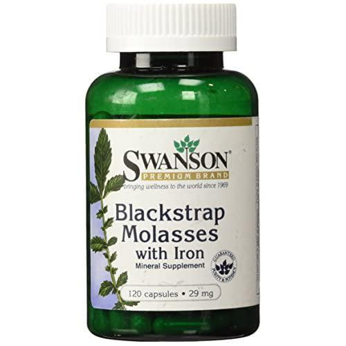 Swanson Blackstrap Molasses Elemental Iron (Ferrous Fumarate) 29 mg 120 ...