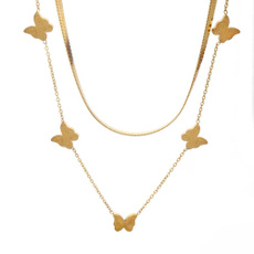 butterfly, Chain Necklace, 18k gold, Jewelry