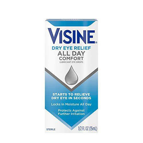 Visine Dry Eye Relief All Day Comfort Lubricant Eye Drops for Up to 10 ...