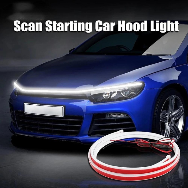 E-Bright Led Hood Light Strip Flexible Waterproof Dynamic Scan Start Up Hoodbeam Kit Drl Daytime