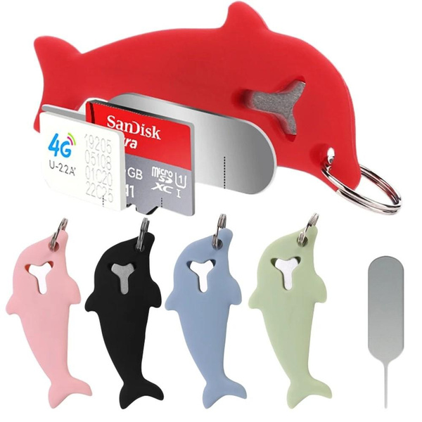 SIM Card Removal Tool, Sim Card Tray Pin Eject Removal Tool with Dolphin Shape Cover Antilost