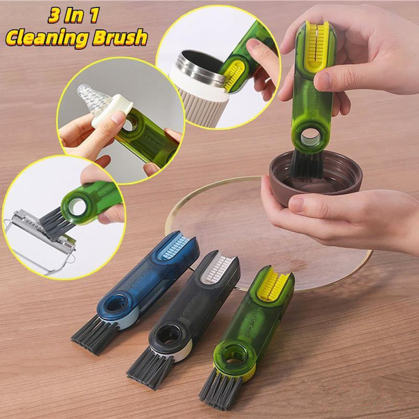 Water Bottle Cleaning Brush 3 In 1 Mini Bottle Cup Lid Detail