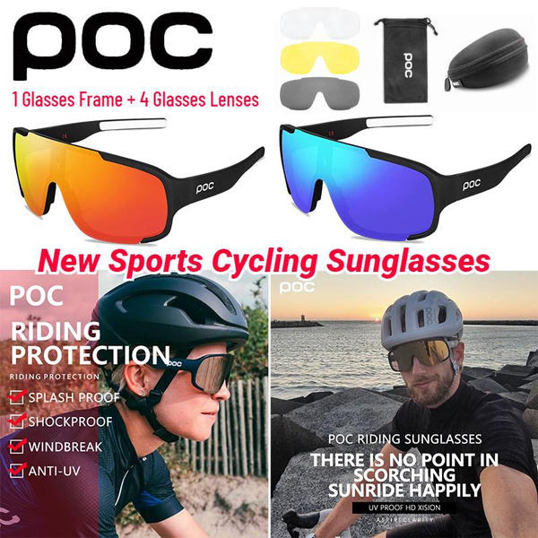 New POC Sports Cycling Sunglasses Windproof Goggles Outdoor Anti-UV Sunglasses  Mountain Bike Glasses Fishing Glasses