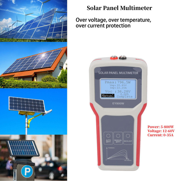 thumbnail interactive-video image 1 of Solar Power Meter LCD Solar Panel Multimeter Tester - MPPT Power Meter For Photovoltaic Panels With LCD Display Solar System Diagnostic Tool 1 of 9