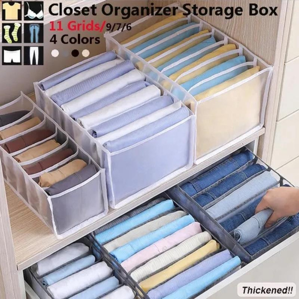 Thickened 6/7/9/11 Grids Closet Organizer Storage Box Foldable Underwear Organizers  Storage Dividers Drawer Organizer Socks Box for Clothes