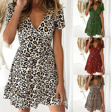 Deep V-Neck, Summer, Fashion, leaf