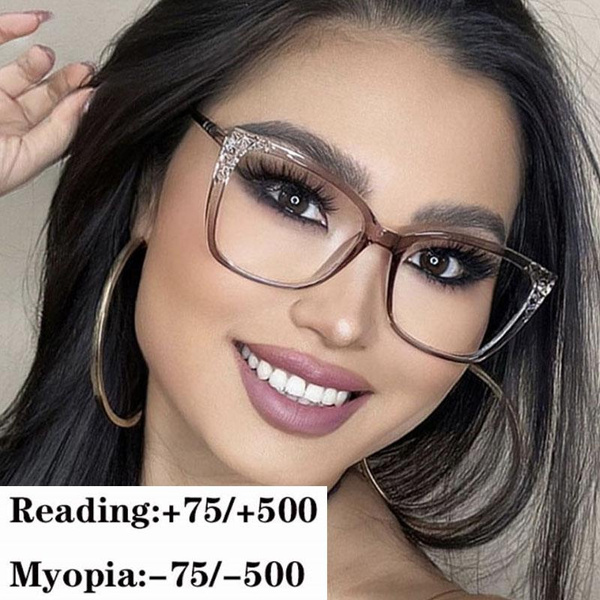 TR90 Square Prescription Glasses Women Myopia Glasses Retro Reading