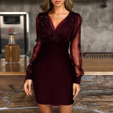 sleeve v-neck, Club Dress, dressesforwomen, Sleeve