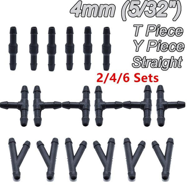 2/4/6 Sets Car Wiper Spray Pipe Joint T Y I Type Windshield Washer Pipe