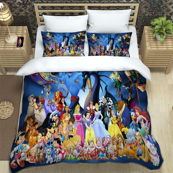 Bed Linen Set Queen Size Cartoon Printed Bedding Sets ropa de cama y edredones  Queen Girls And Boys Room Bed Cover Bedding - AliExpress