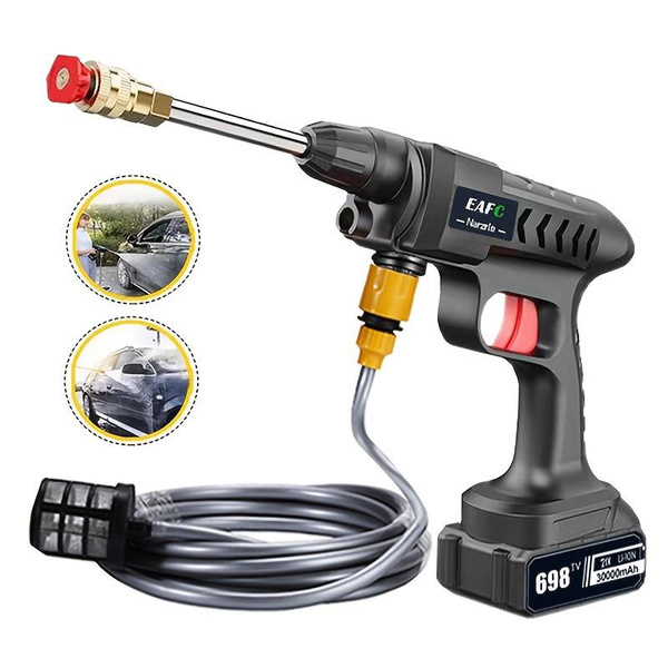 Cordless Pressure Washer, 300W 60Bar Wireless High Pressure Car Washer ...