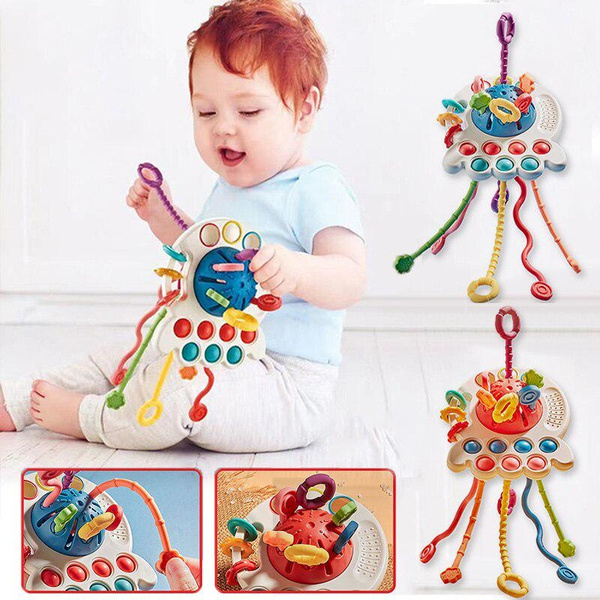 Montessori Activity Baby Toys 1 2 3 Year Development Silicone Teething ...