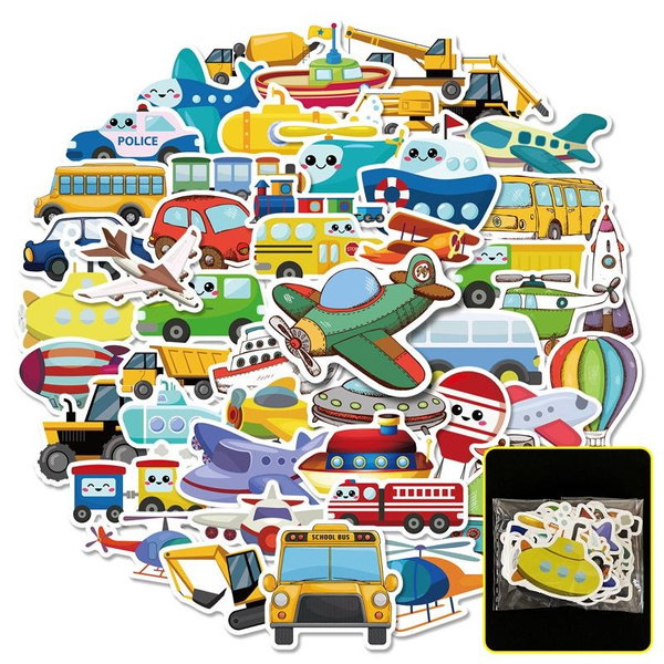 25/50 cartoon ferry stickers ship stickertraffic cars children's