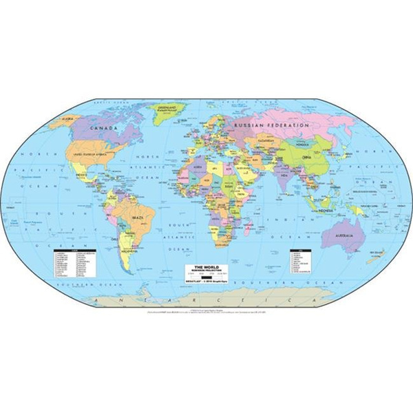 GeoAtlas ga-world-political-robinson-projection-roller Classroom Pull ...