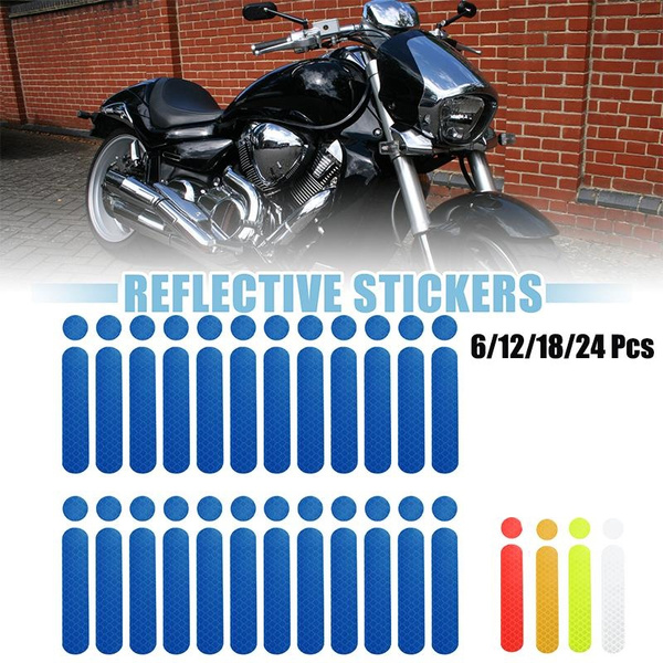 8 Reflective Oval Stickers For Motorcycle Helmets - 9x2 Cm, High Visibility Safety Decals