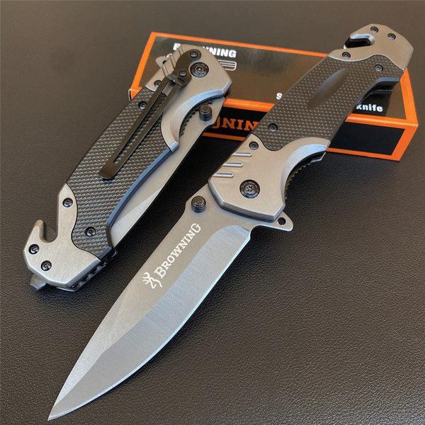 Foldable Rope Cutter Browning Spring Assisted Open Pocket Folding Knife EDC Outdoor Tactical ...