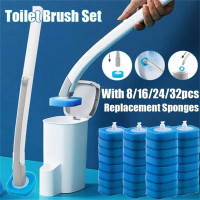 Creative Toilet Brush with Holder Bowl&Long Handle, Household Bathroom  Cleaning Tool Cleaner and Base for Storage&Organization, Thick Bristle for  Deep