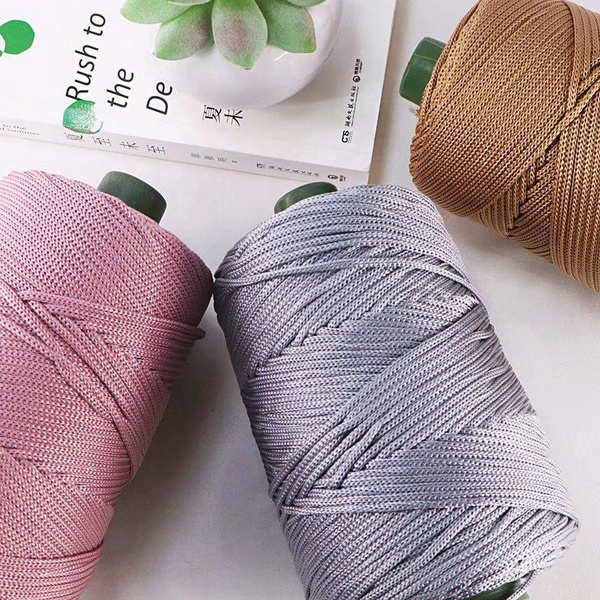 240 Meters/Roll Polyester Rope Crochet Bag Cord Macrame Rope Crochet Thread  Gift for Knitter Yarn for DIY Hat Handbag Sweater Hat