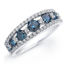Sterling, DIAMOND, 925 silver rings, Blue Sapphire