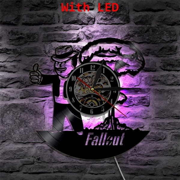 2023 Fallout Led Vinyl Clock Wall Lighting Color Change Cool Living