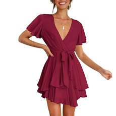 Mini, ruffle, Summer, Vestidos