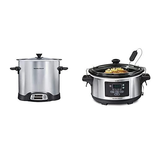 Hamilton Beach Sear & Cook Stock Pot Slow Cooker, Silver (33196