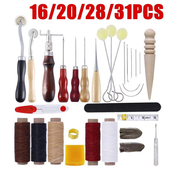 Leather Craft Hand Tools Kit for Hand Sewing Stitching Stamping