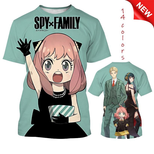 New Anime Spy X Family 3D Print T-Shirt スパイファミリー Anya Cartoon Harajuku