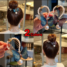 butterfly, Head, hairbun, Hair Clip
