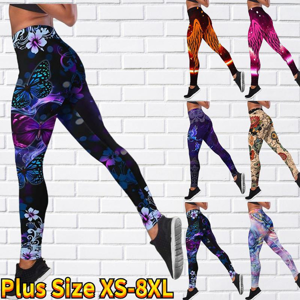 Butterfly Print Leggings for Women Athletic Workout Running