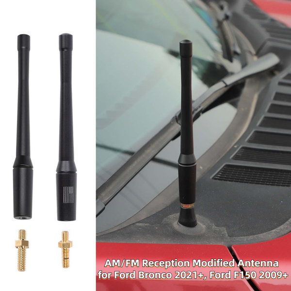 thumbnail image 2 of 6.75 Inch Short Stubby Antenna Mast For Ford F-150 (2009-2023) – AM/FM, Black Rubber, Direct Screw-On 2 of 5