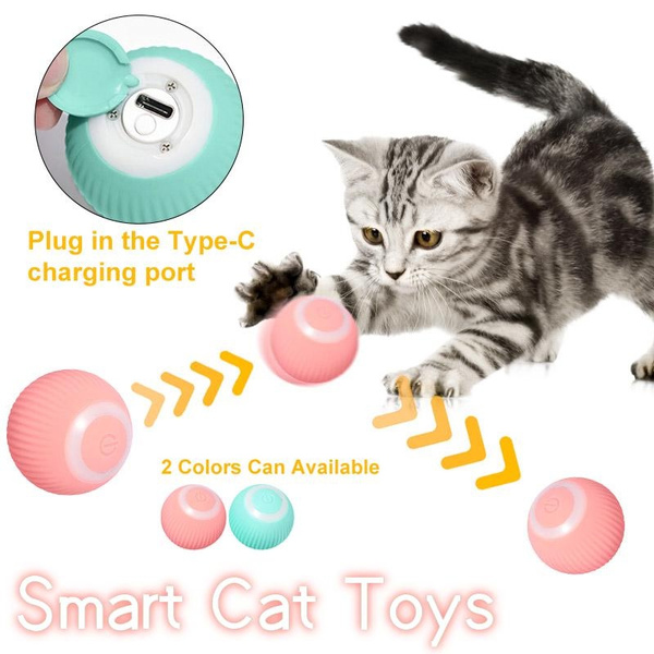 2 Colors Smart Cat Toys Automatic Rolling Ball Electric Cat Toys ...