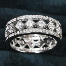 Sterling, DIAMOND, wedding ring, 925 silver rings