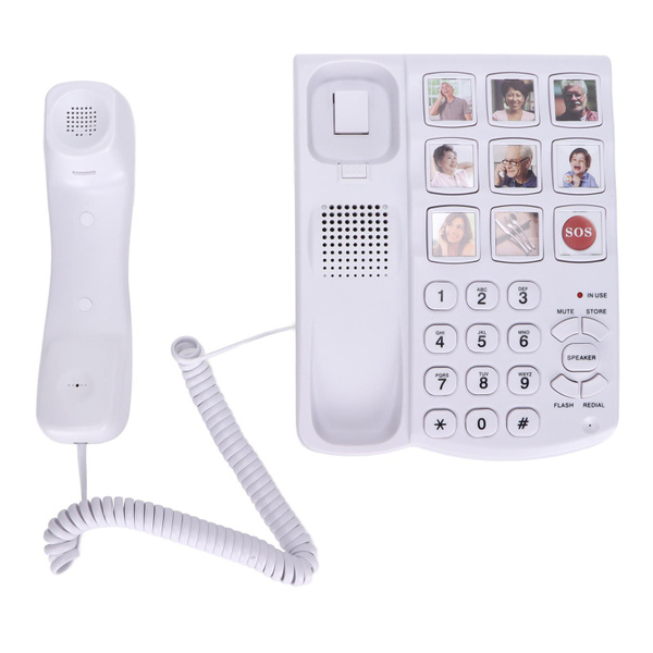 LD‑858HF Big Button Telephone Amplified Photo Memory Corded Landline ...