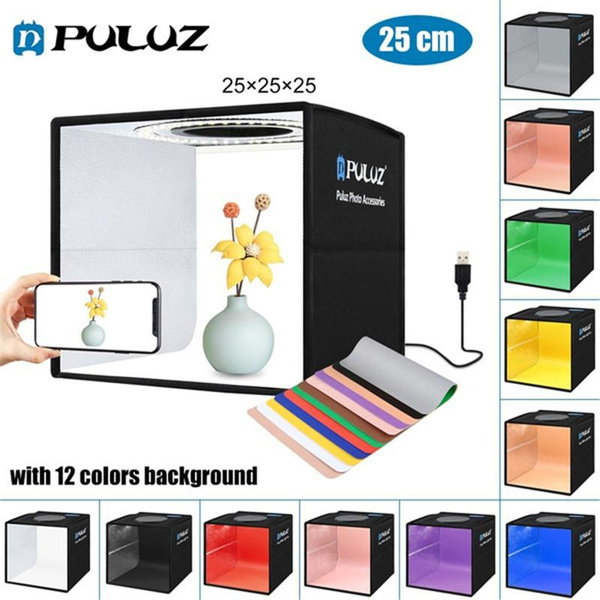 New PULUZ 25cm LED Photo Lightbox Folding Portable Photo Studio Light