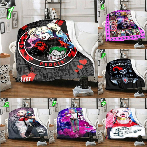 DC Villain Style Soft Flannel Suicide Squad Member Harley Quinn and The