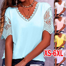 Summer, summer t-shirts, Lace, Plus size top
