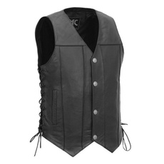 Vest, black, Men's Fashion, leather