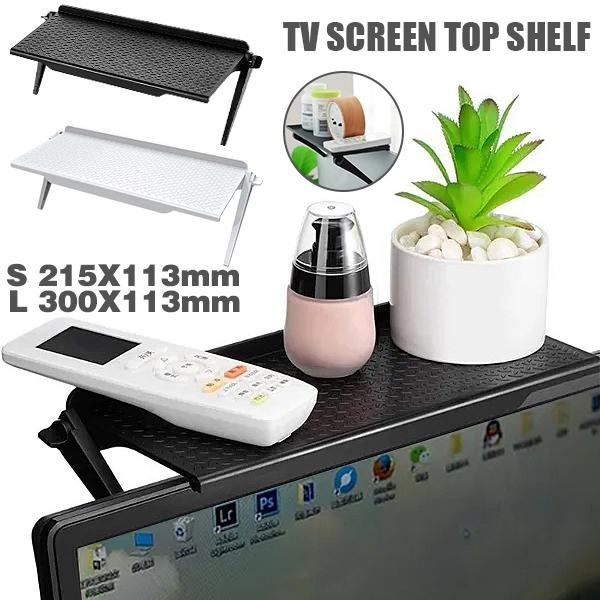 TV Screen Top Storage Shelf Adjustable Monitor Storage Rack Computer