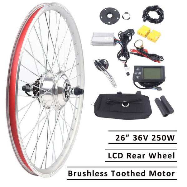 26 In 36V 250W EBike Rear Wheel Hub Motor Conversion Kit Rear Wheel
