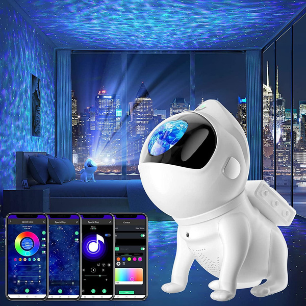 Space Dog Star Projector with Bluetooth Speaker,Galaxy Projector with