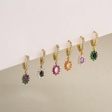 goldplated, Hoop Earring, gold, Colorful