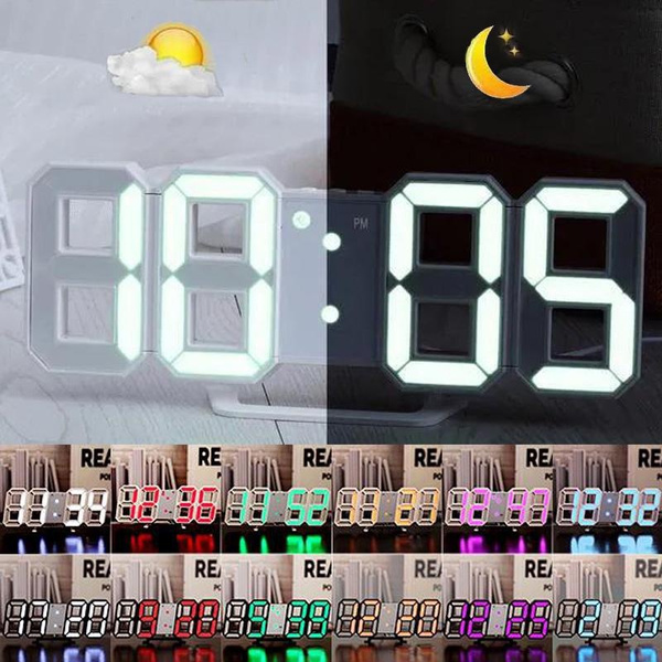 Smart 3d Digital Alarm Clock Wall Clocks Home Decor Led Digital Desk
