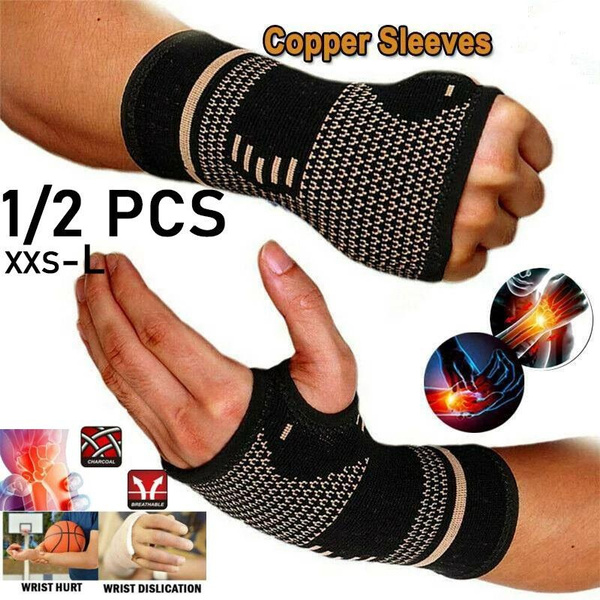1/2Pcs Copper Professional Wristband Sports Safety Compression Wrist