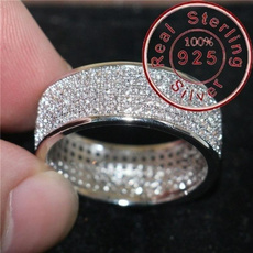 Sterling, DIAMOND, Joyería de pavo reales, 925 silver rings