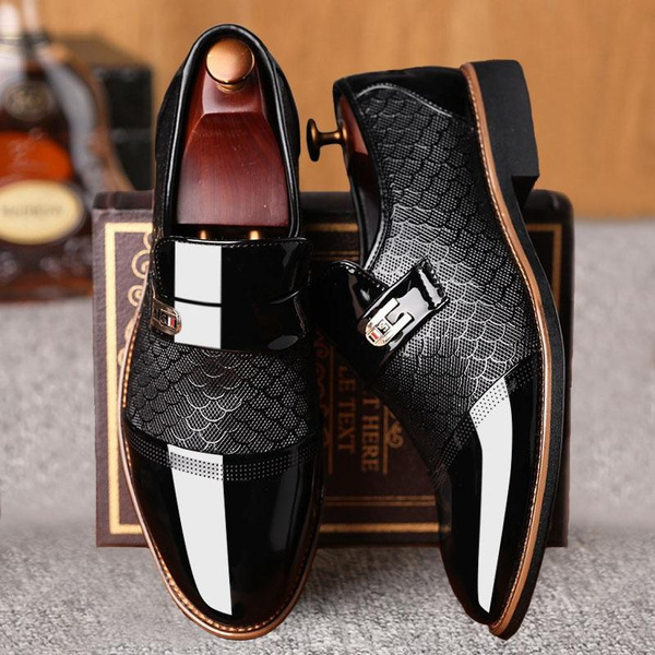 Boys England Fashion Leather Shoes Pointed Toe Formal Dress Shoes